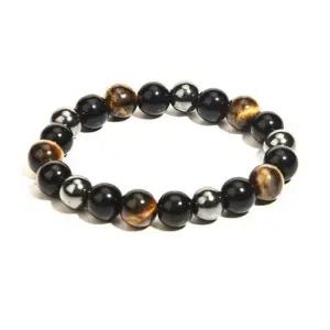 팔찌 타이거 아이 8mm 스톤 흑요석팔찌 실팔찌 매듭 원석 가죽 소원 행운 자석 건강 커플