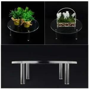 매장 전시용 원형 테이블 투명 아크릴 진열대 거치대