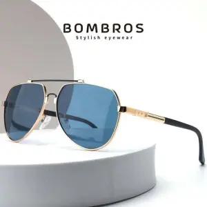 남성 빅사이즈 클래식 편광 보잉 선글라스 골드블루