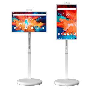 바퀴 달린 KVKID 27인치 휴대용 스마트 TV 회전식 터치스크린이 장착된 1080P FHD 롤링 TV 안드로이드 OS 13 6GRAM 128G 스토리지 카메라 및 스탠드 음성 제어 가정용 풀 로테이션 모바일 TV 실외용 TV