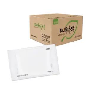 그린산업 최고급 원단 정제수 99% 식당용 업소용 미니 무지 일회용 물티슈_개별포장 1박스 600개