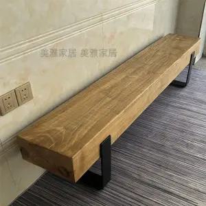 원목긴의자 티크 기둥 대기 고재 좁은 벤치 미술관