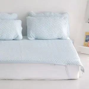 토리 선염 냉감 3중직 밴딩 카페트 패드 퀸 Q 세트 블루 여름 침구 (WFJ5QC2)