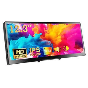 터치스크린123인치 휴대용 모니터 롱 스트립 터치 IPS 스크린 C타입 HD 보조 화면 맥/노트북/PC/엑스박스