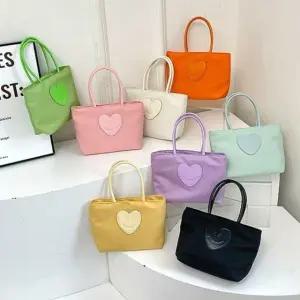 가벼운 미니 토트백 캔버스백 여성 핸드백 손가방 에코백 호보백 파우치 (WFJ5REW)