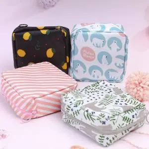 외출용주머니 다용도 팬시 블랙레몬무늬 위생용품 컴팩트파우치 (WFJ5LQ6)