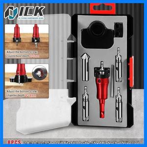 조정 가능한 깊이 정지 기능이 있는 다기능 카운터싱크 드릴 비트 세트는 45도 모따기 커터로 변환됩니다.