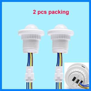 2PCS PIR 모션 센서 감지기 스마트 스위치 홈 실내 실외 적외선 110V 220V 시간 지연 모드 조명 스위치 조