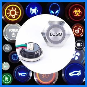 16/19/22/25/30 Mm 사용자 정의 패턴 자동차 DIY 방수 Led 빛 순간 푸시 버튼 스위치 셀프 리셋 로고 기호