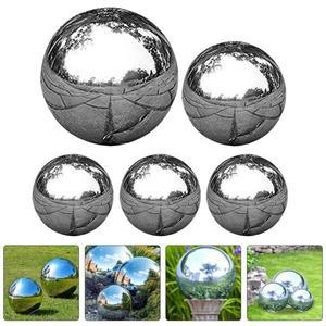5개 스테인리스 스틸 반사구 폴리싱 미러 가든 스피어 이음새 없는 야외 잔디밭 연못 장식품