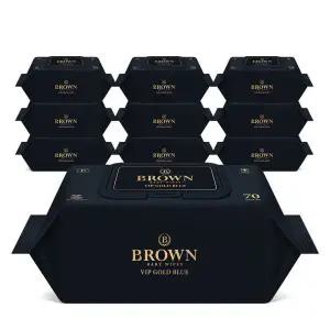 브라운 물티슈 VIP 골드 블루 아기 물티슈 70매 캡 10팩 고평량