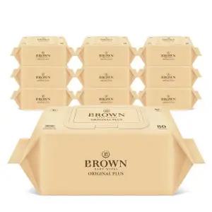 브라운 물티슈 오리지널 플러스 물티슈 80매 캡 10팩