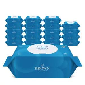 브라운 물티슈 변기에 쏙 물에녹는 터치비데 화장실용 물티슈 48매 캡형 10+10팩