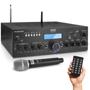 [미국배송] PYLE 무선 마이크 파워 앰프 시스템 - USB AUX ECHO 라디오 홈 시어터에서 RCA 스튜디오에서 PDA8BUWM을 사용하는 200W 듀얼 채널 사운드 오디오 스테레오 노래방 스피커 수신기.5