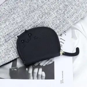 대용량 여성 귀여운 고양이 꼬리 지갑 지퍼 카드 동전 (WFJ5X7J)