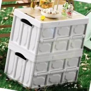 대형 캠핑용 폴딩박스 50L 물품 정리함 손잡이형 휴대용 박스 (WFJ51RI)