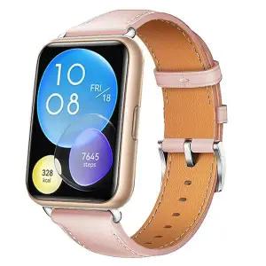 호환 Huawei Watch Fit 2 용 가죽 스트랩 Smartwatch 밴드 교체 스포츠 팔찌 레트로 팔찌 Huawei Fit2 액세