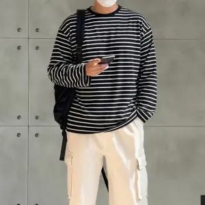 기류 단가라 라운드 레이어드 긴팔 쭉티 티셔츠 (4color) (WFK6M25)