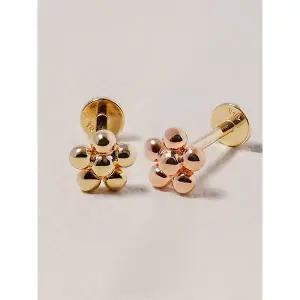 [미니멀피어싱][0.8mm]14K 인터널 러블리 통통 꽃볼 라블렛 피어싱 귀걸이