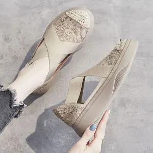 여성 슬립온 스니커즈 여름 단화 6916 WFFZJYL