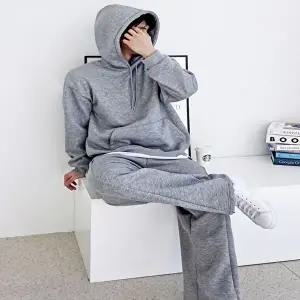 [모로엠]남성 여성 양털 후드 기모 팬츠 세트 ON-SET-QWFGGUQU