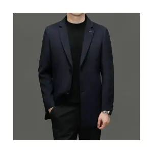 토르 남성 슬림핏 울 코트 가을 겨 정장 넥 경량 캐주얼 트렌드 하프 모직 보온 OPH4
