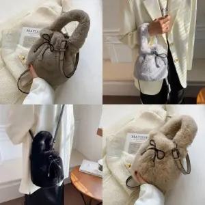 퍼복조리백 토트 여성 미니 털버킷백 겨울 백팩 토트백 뽀글이 여성 숄더 패션잡화 버킷백 늘푸른백화점 손