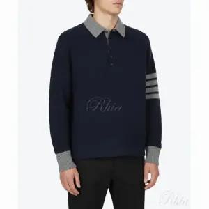톰브라운 텍스쳐드 럭비 스트라이프 메리노 울 4바 니트웨어 니트 네이비 MKP127AY1030415