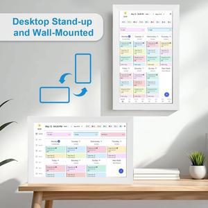 15.6인치 스마트 디지털 캘린더 가족용 1080P 터치스크린 와이파이 인터랙티브 디스플레이 사진 액자 플래