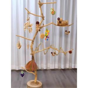 스탠드 높이 새놀이터 횟대 1 대형 나무 버드 둥지 나무토막 나무가 모이대 앵무새장 조류 80cm 가지새대 그네 70cm 애완조