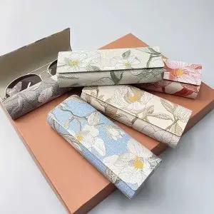 고급 플라워 패턴 안경 케이스 선글라스 파우치 (WFJ7CHP)