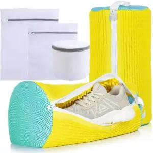 우구오시 신발 세탁기 가방 - 건조기용 재사용가능 청소 2개 내구성이 뛰어난 지퍼 세탁 360° 딥 클린