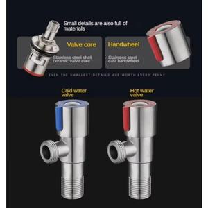 라포식 욕실 대야 싱크대 수도꼭지 앵글 스톱 밸브 황동 블랙 마감 G1/2 인치 차단 변기 비데 샤워