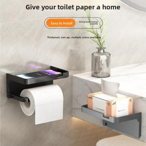 라포식 화장지 홀더 주방 액세서리 벽걸이형 랙 욕실 수납용 페이퍼 타월 양념병 디스플레이 폰 거치대