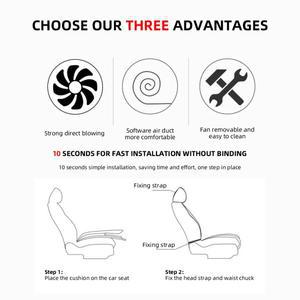 범용 자동차 여름 쿨 에어 시트 쿠션 12V/24V USB 충전 통기성 커버 팬 멀티 컬러 3-SpeedAdjustment