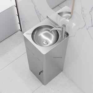 라포식 304 스테인리스 스틸 기둥 세면대 간단한 수납 욕실 싱크대 가정용 야외 파티오 창의적인 액세서리