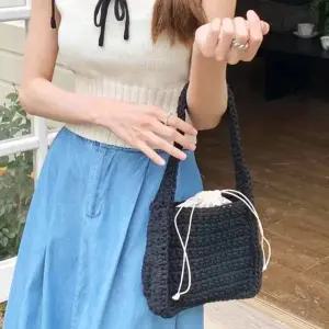 니트 숄더백 니트백 여름 뜨개 토트 가방 블랙 (WFK9AIT)