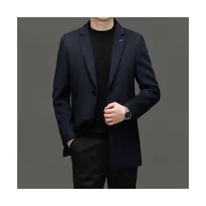 남자정장재킷 슬림핏 울 코트 가을 겨 정장 넥 경량 캐주얼 트렌드 하프 모직 보온 원템4