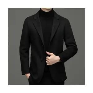 남자정장재킷 양면 모직 정장 가을 겨울 슬림핏 캐주얼 코트 따뜻하게 원템4