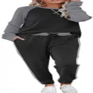 에쿠아르 여성 파자마 세트 긴팔 PJ 2피스 라운지 풀오버 슬립웨어 스웨트셔츠와 포켓이 있는 긴 바지