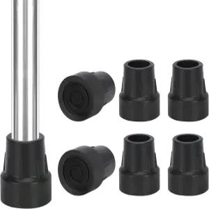 YF 지팡이 팁 1인치(6팩) 튼튼한 고무 목발 및 교체 지팡이용 미끄럼 방지 25mm 끝 캡 워커 코드 샤워 의자