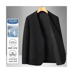 샤오원샵 남자 키작남 정장 자켓 추동 슬림핏 니트 고탄력 캐주얼 도톰코트 꾹4