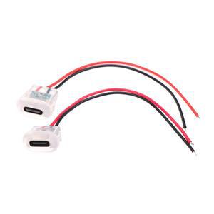 LED 조명 플레이트 포함 USB C타입 입력 충전 소켓  방수 전원 포트 TYPE-C 암 커넥터 잭  2 핀