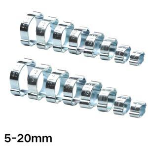 더블 이어 클램프 웜 드라이브 연료 워터 호스 파이프 클립  키트  10 개  5-20mm