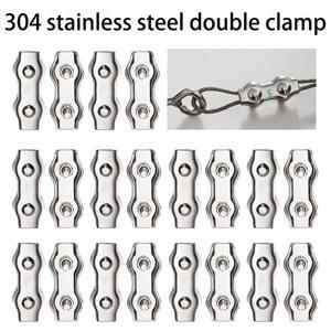 5-10피스 방수 와이어 로프 클램프 스테인레스 스틸 더블 포스트 볼트 클립 심플 케이블 잠금 하드웨어 패