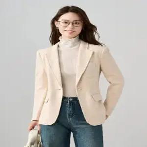 깜도리 여자 키작녀 정장 자켓 진회색 코트 가을 겨울 캐주얼 모직 양복 상의 꾹4