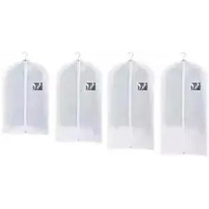 옷 걸이용 여행용 의류 가방 - 투명 윈도우 신분증 홀더가 있는 4개의 정장 세트 출장 원피스 코트 보호에