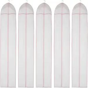 180cm 웨딩원피스 가방 옷걸이 의류 원피스 정장 코트 더스트 커버 웨딩원피스용 가정용 보관가방 (5개)