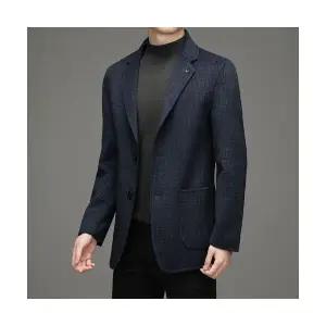 남자정장재킷 가을 겨울 양면 모직 정장 하운드투스 체크 슬림핏 울 따뜻한 코트 원템4