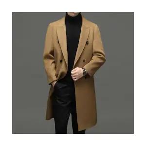 남자정장재킷 더블 모직 코트 가을 겨울 정장 넥 슬림핏 무릎까지 오는 롱 원템4